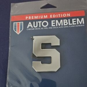 Premium Edition Auto Emblem Chrome 'S' Sticker